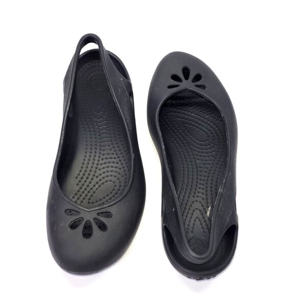 Crocs Womens Black Kadee Slingback Lightweight Casual Basic Flats Shoes Sz 8 145 - Picture 9 of 11